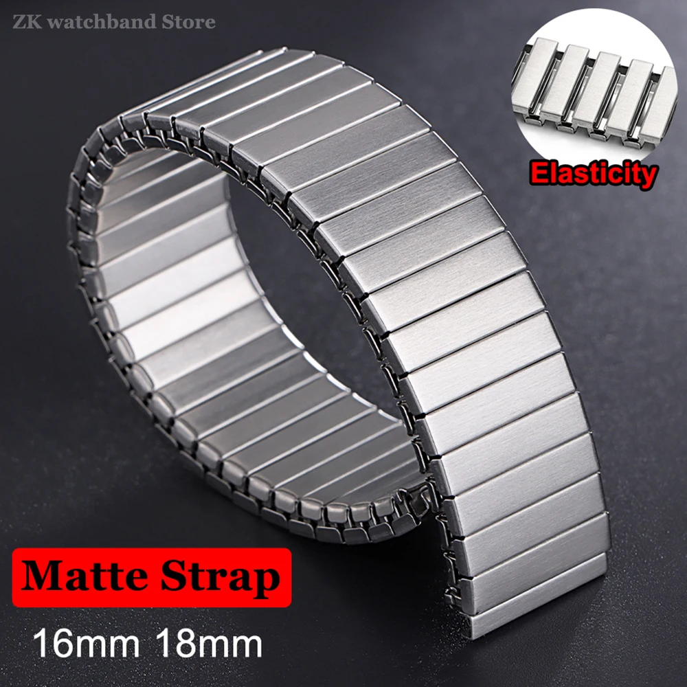 Elastisches Metallarmband 16mm 18mm für Swatch Uhrenarmband Stretch Expansion Edelstahl Uhrenarmband Herren Damen Armbänder Zubehör