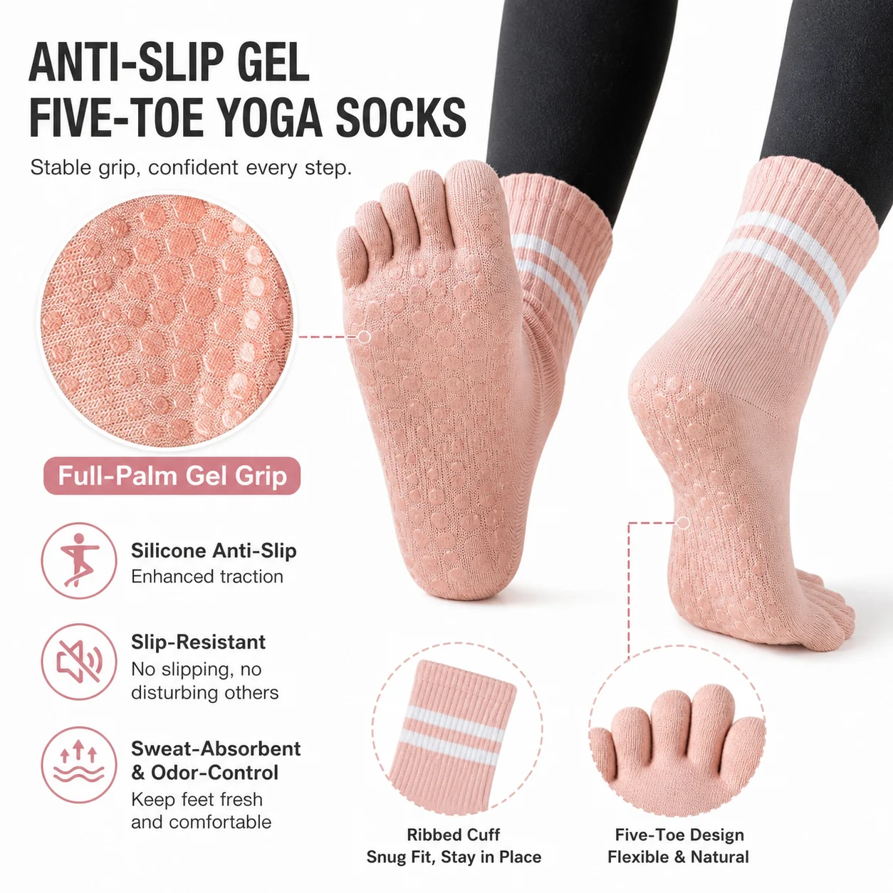 Calcetines unisex de algodón p - Pilates Yoga Etc reseña y precio