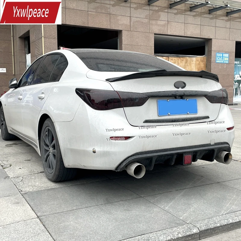 

For Infiniti Q50 2014-2021 PSM Style ABS Plastic Car Rear Trunk Lip Spoiler Wing Body Kit Accessories