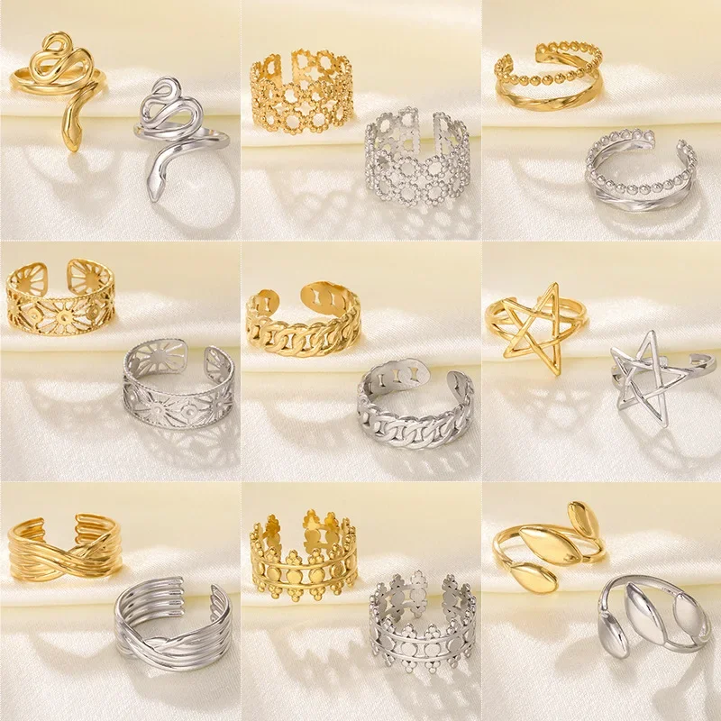 A Personalized Double Row Leaf Design Adjustable Ring with Multiple Styles To Choose From