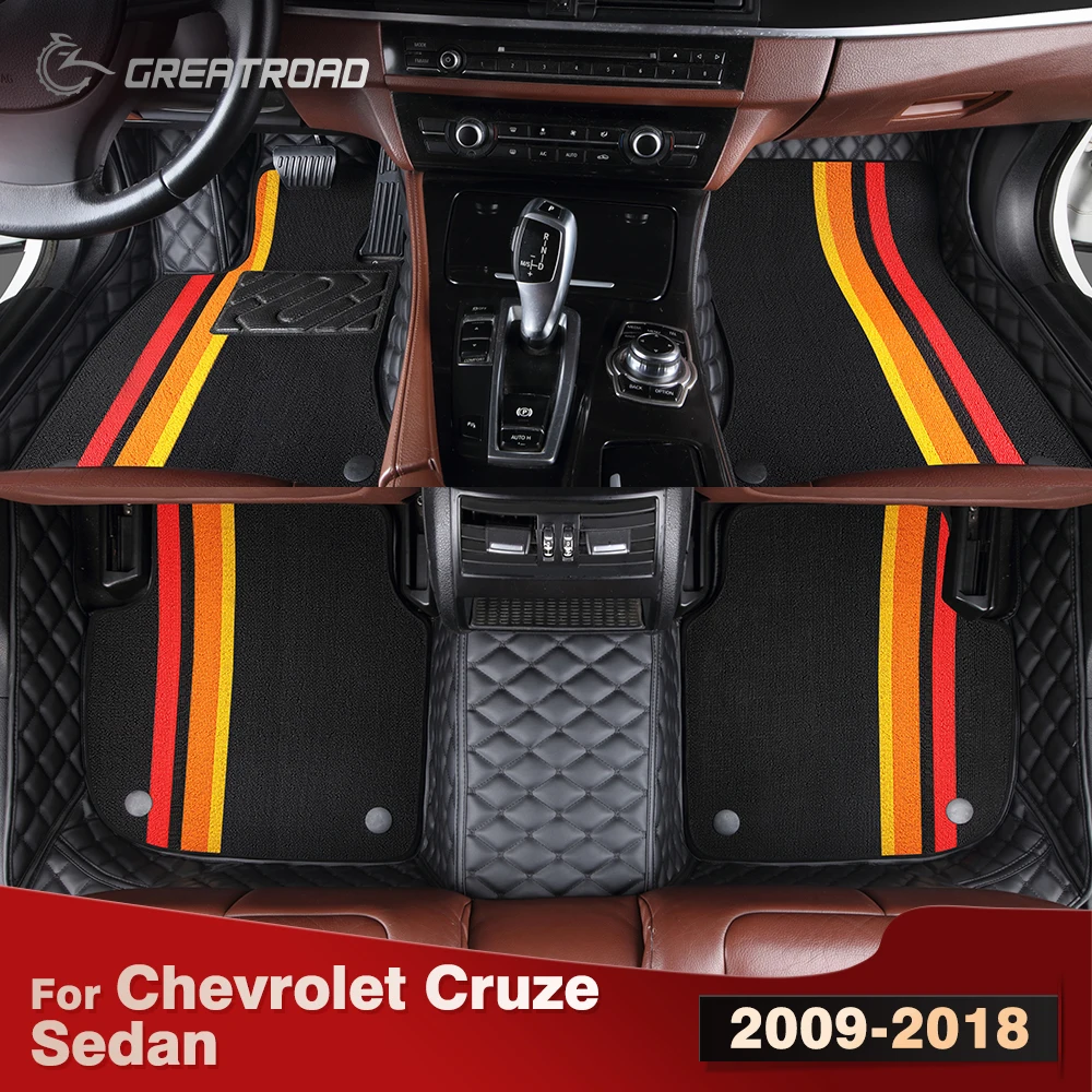 

Для Chevrolet Cruze Sedan 2009-2018 двухслойные автомобильные коврики на заказ, автомобильный ковер, аксессуары для интерьера