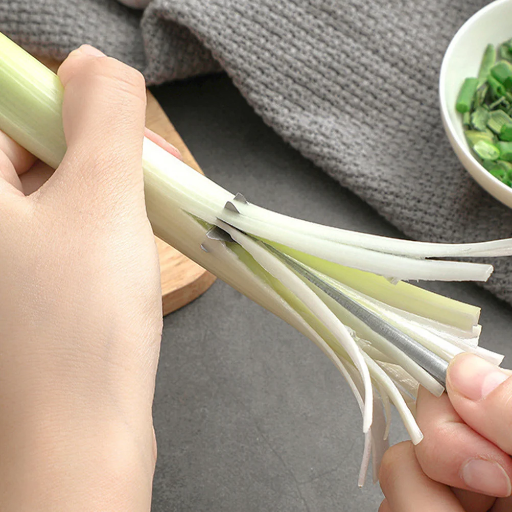

1pc Stainless Steel Vegetable Cutter Onion Chopper Slicer Tool For Green Onions Peppers Chili Kitchen Use Onion Shredder