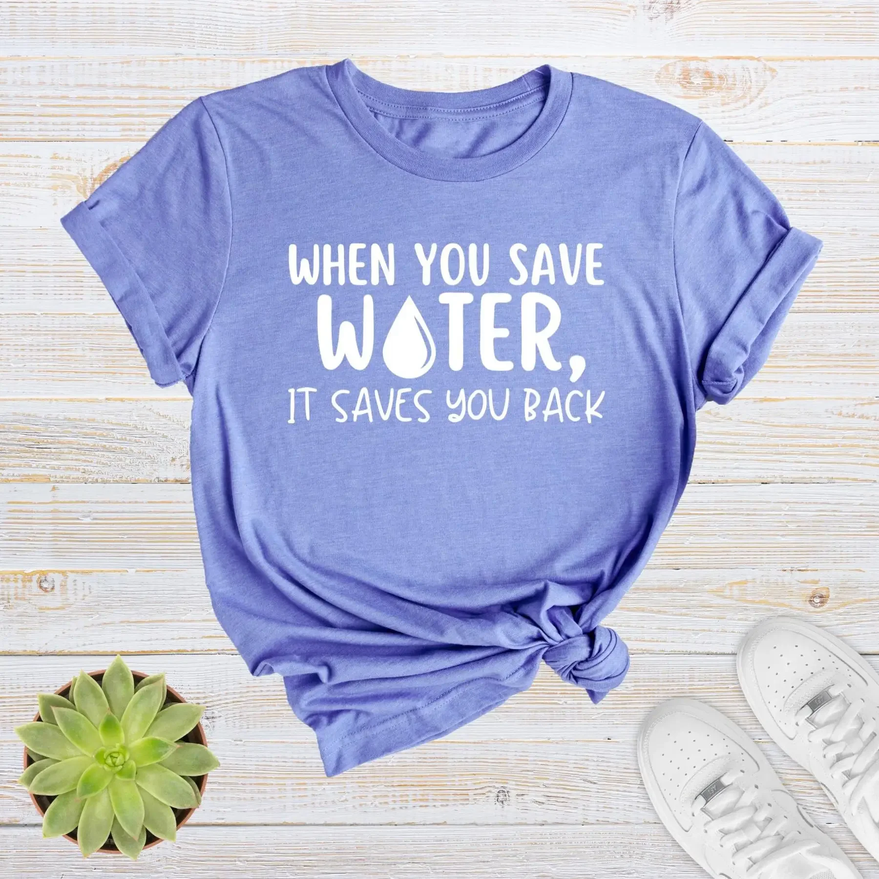 Если вы спасите воду, это спасает назад Футболка Всемирный день окружающей среды Загрязнение Экологический топ Если вы спасите воду, это спасает назад Футболка Всемирный день окружающей среды Загрязнение Экологический топ