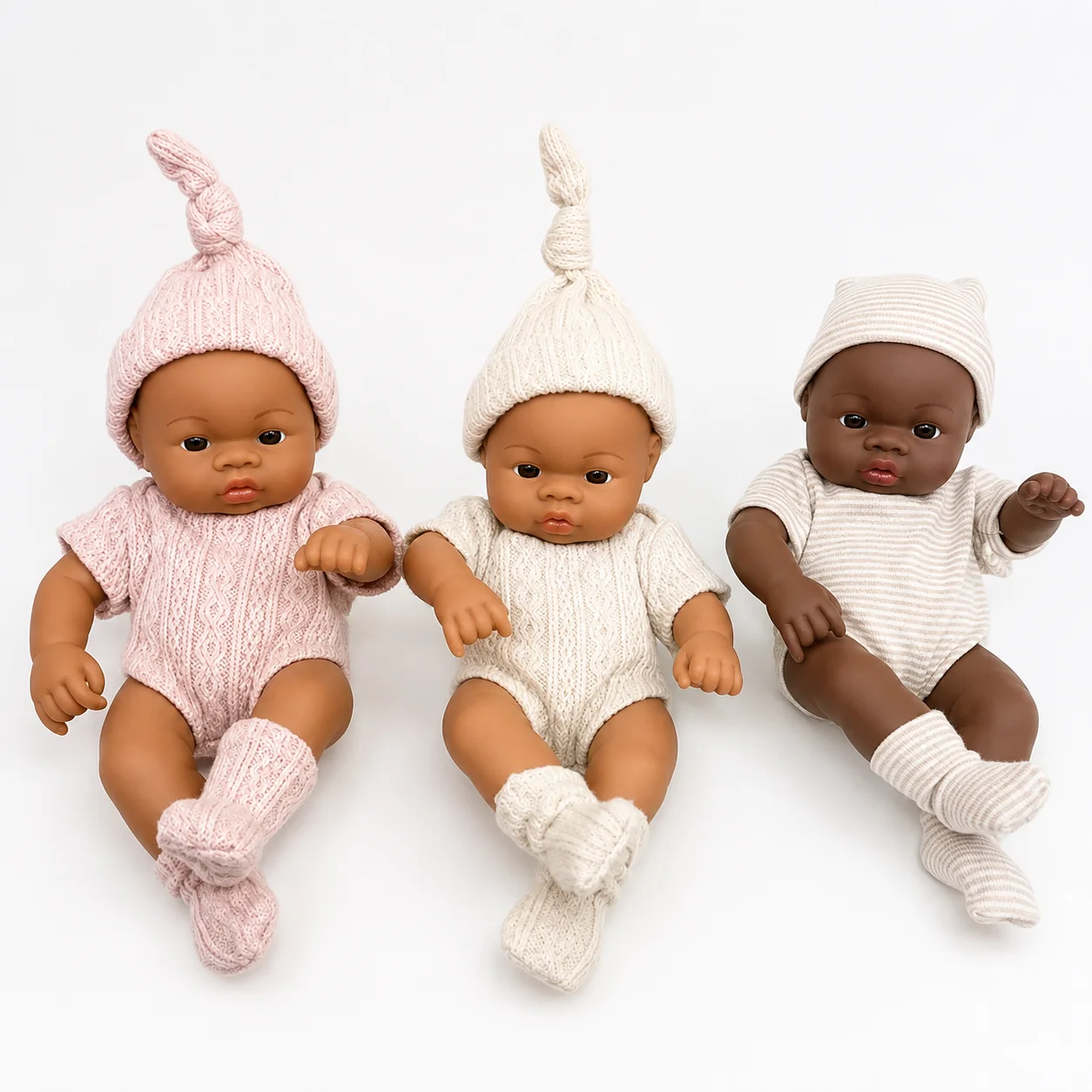8 Inch 20cm New Brown Lifelike Reborn Doll Newborn Baby Doll Mini Soft Body Vinyl Dolls for Kids Toys Girls Birthday Gifts
