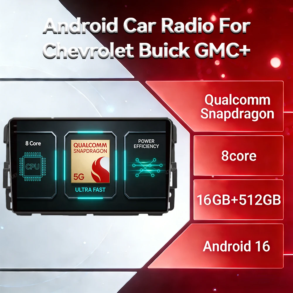 Android 16 Car Radio For Chevrolet Silverado Impala GMC Yukon Acadia Sierra Carplay Auto Multimedia Player NAVI GPS 4G WIFI QLED