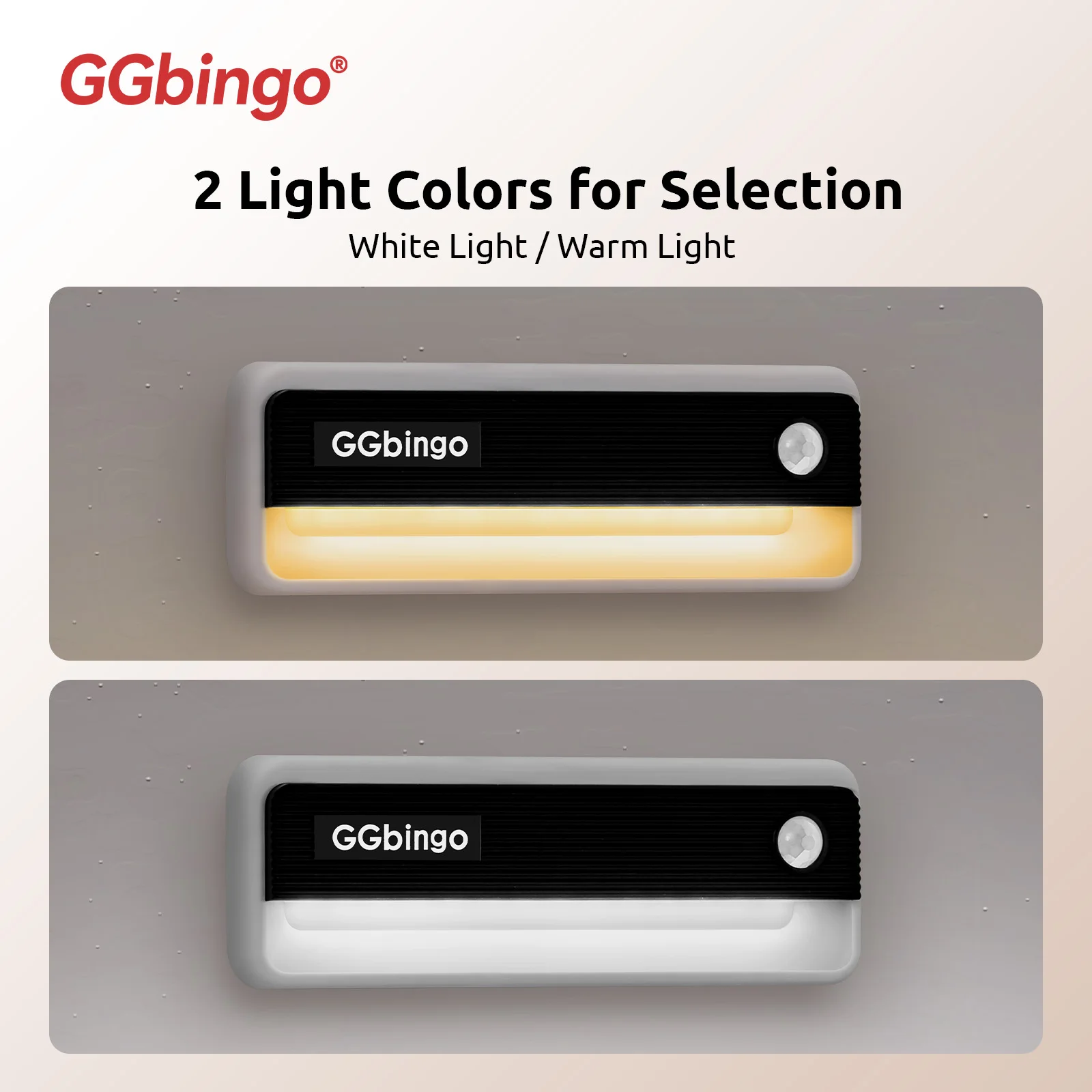 

GGbingo New Human Body Induction Night Light Multi-light Linkage Type-C Charging Footlights Wall Lamp 2700K Cabinet Light