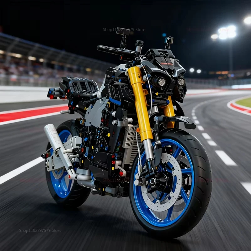 مجموعة بناء نموذج الدراجة النارية التقنية 1478 قطعة من الطوب الجذعي المتقدم هدية إبداعية للبالغين والأطفال لتقوم بها بنفسك هندسة السيارات #6