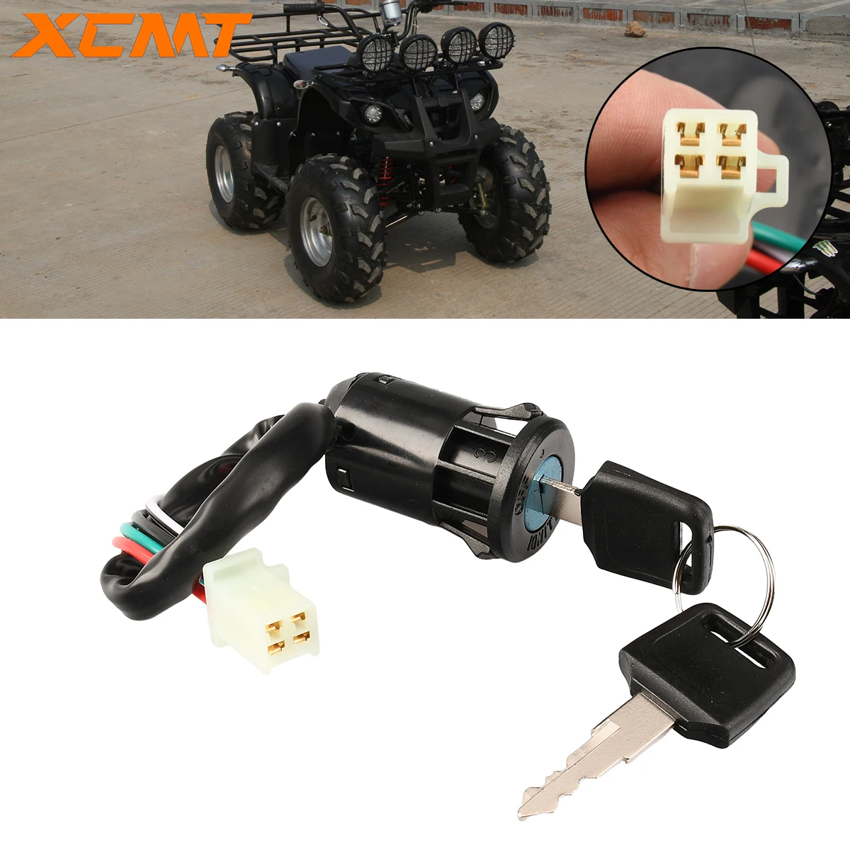 

Motorcycle Ignition Switch + Keys Scooter Accessories fit For ATV On/Off For Quad Dirt Bike Plastic Universal Replacement Parts