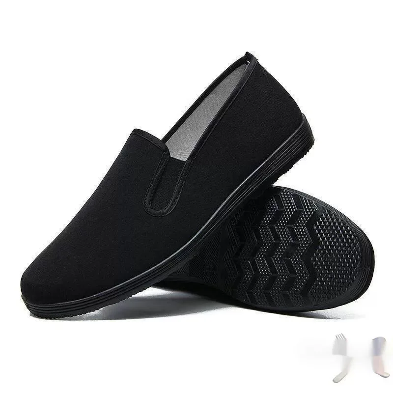Men's Low-Top Breathable Slip-On Shoes Beijing Style Casual Comfortable Anti-Slip Canvas Shoes Fashionable All-Match Board Shoes