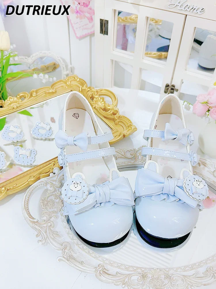 

Cute Bow Low Heel Spring Autumn Women's Shoes Elegant Sweet and Cute Girl Lolita Style Original Ladies Pumps Round Head