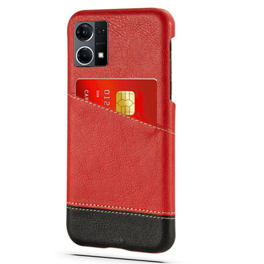 

Luxury Case for Oppo Reno7 Reno 7 4G Card Slot Holder Mixed Splice PU Leather Cover For oppo reno 7 Coque Reno7 4G OPPO F21 Pro