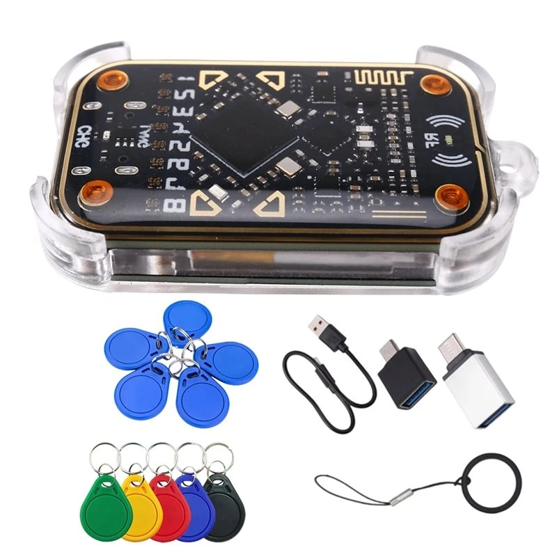 ABFN-RFID Smart Chip Emulator Reader Chameleon V3.0 125K 13.56M ID IC Card Duplicator Tag Copyer+ 5XUID/CUID Keychain