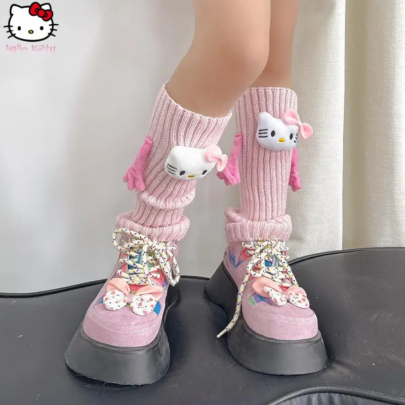 

Sanrio Hello Kitty Girl аниме мультфильм рука об руку кукольные носки Kuromi Cinnamoroll Kawaii 3D магнитные носки для ног милые