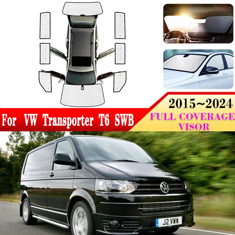 

Car Full Sun Visors For Volkswagen VW Transporter Caravelle Multivan Doubleback T6 SWB 2015~2024 Car Sun Visor Cover Accessories