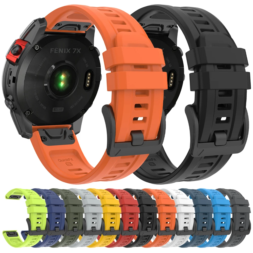 22 mm 26 mm Silikon-Uhrenarmband für Garmin Fenix 8 Pro 47 mm 51 mm AMOLED 7 7X 6 6X 5 5X Plus/Epix Pro (Gen 2) Handgelenkschlaufen