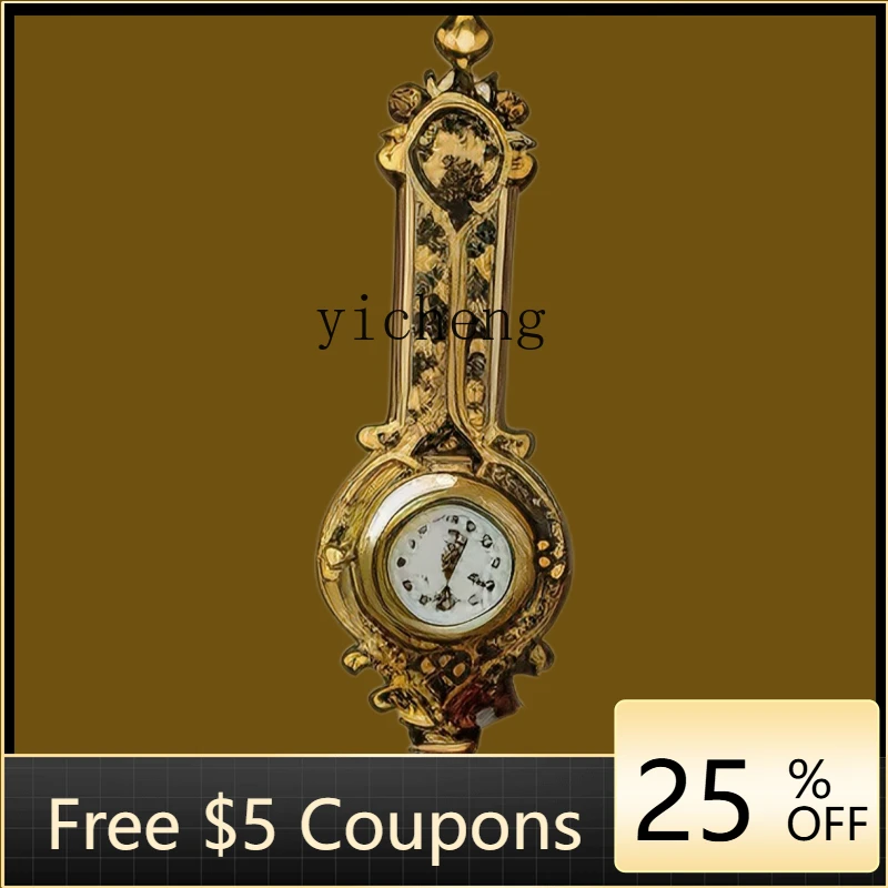 

AA Decorative wall clock decoration living room wall clock antique old medieval carved wall clock