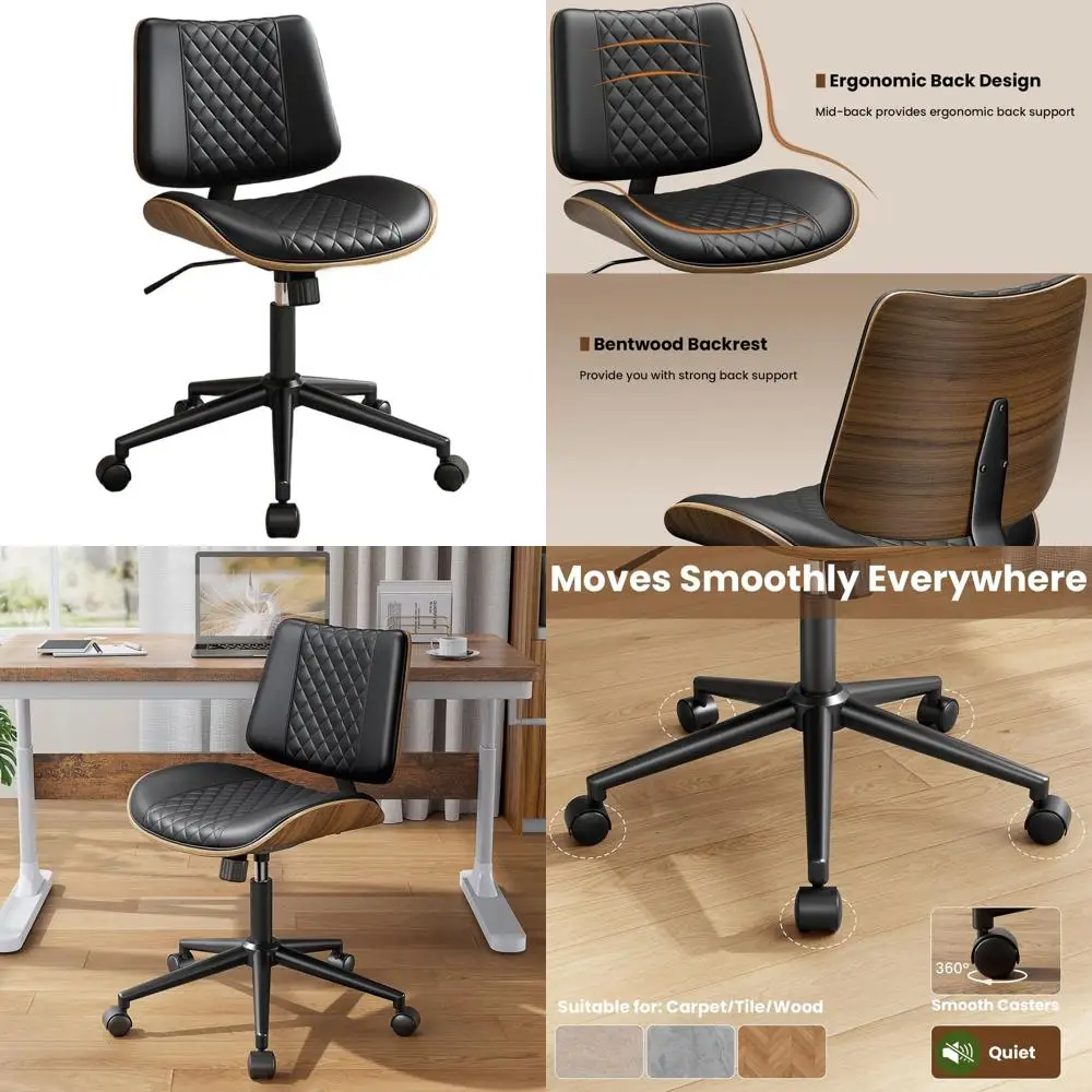 Walnut Back Swivel Pu Leather Chair With Sgs 3 Gas Lift, Id…