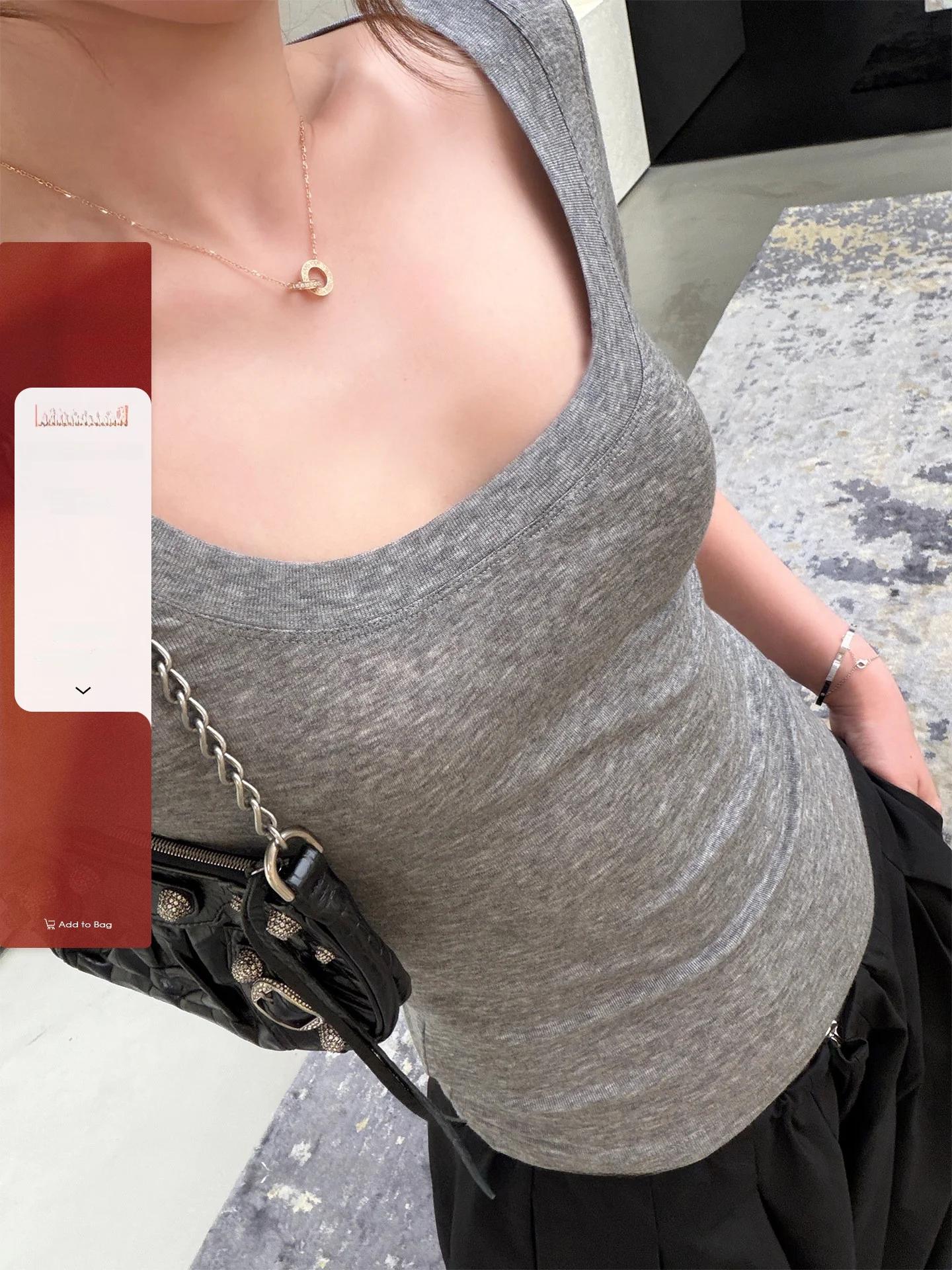 

Xzichic Silk Wool Blend U-Ne Mid-Sve T-irt Women's Versatile Spring Summer New Sle Layering Skin-friendly Top