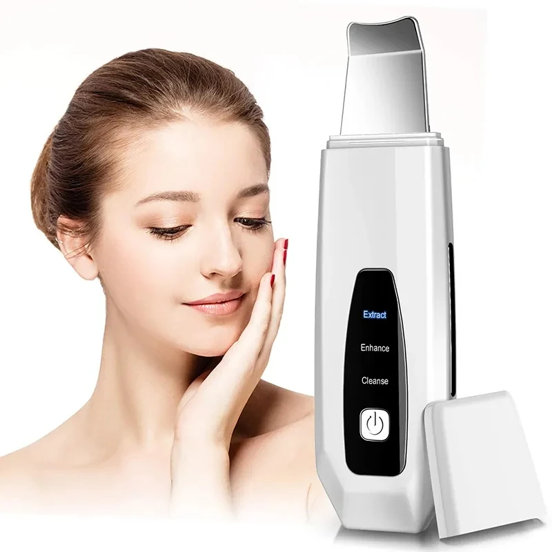 Home Ultrasonic Skin Scrubber Facial Spatula Blackhead Remover Deep Face Cleaning Face Lift Machine Peeling Shovel Pore Cleaner