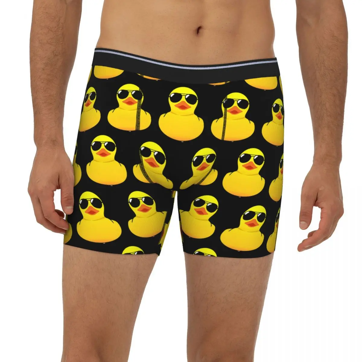 

Прохладные длинные трусы-боксеры с резиновой уткой, короткие мужские трусы, вентилируемое нижнее белье для мужчин, подарок бойфренду