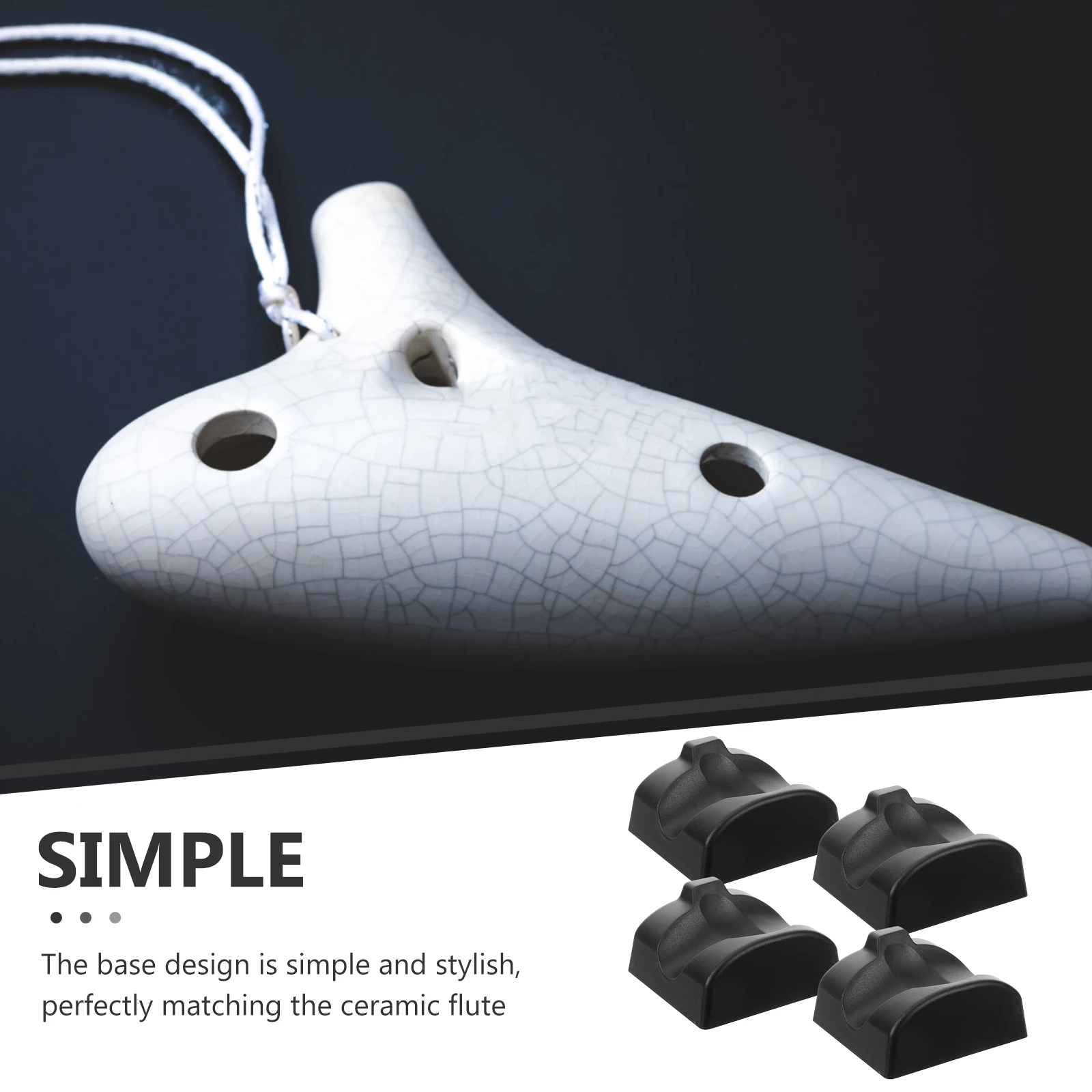 

4Pcs 12-Hole Ocarina Holder Sturdy Bracket Desktop Plastic Stand for Various Sizes Easy Clean Accessory Ocarina Holder