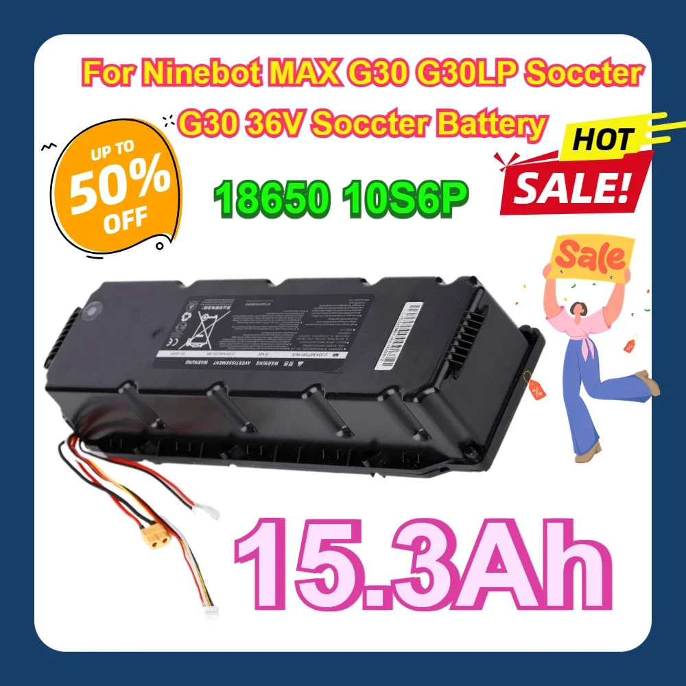 For Ninebot MAX G30 G30LP Soccter G30 36V Soccter Battery 18650 10S6P 15.3Ah
