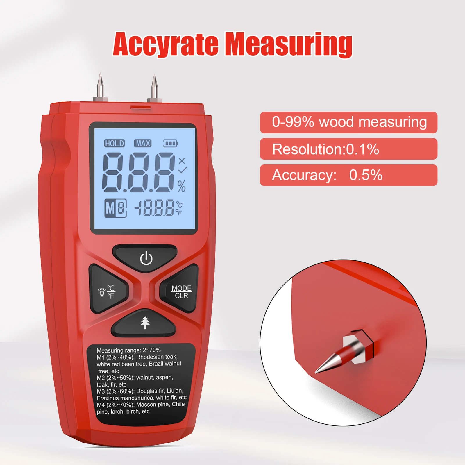 Two Pins Digital Wood Moisture - Lumber Woodworking ulasan dan harga