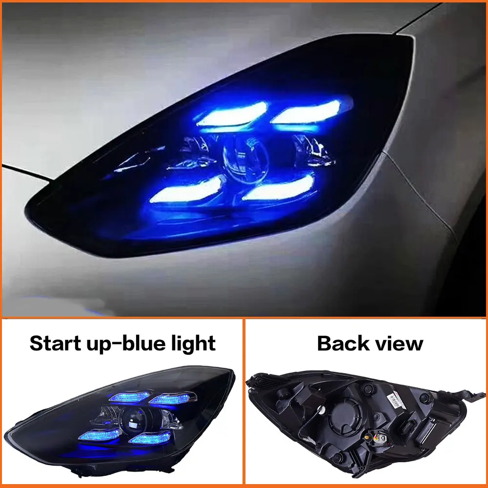 ไฟหน้าสำหรับ Ford Escort 2015-2018ไฟ LED DRL หลอดไฟวิ่งเลี้ยวสัญญาณ Led โปรเจคเตอร์เลนส์อุปกรณ์เสริม Led light