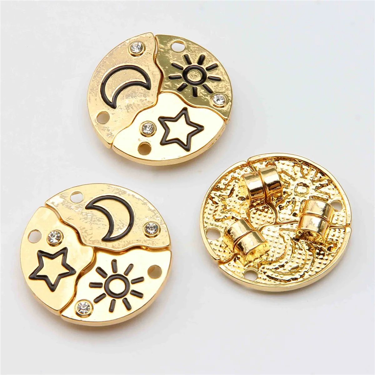 15sets Hot-selling Star Moon Sun Three-person Splicing Pendant Good Friend Necklace Accessories Manufacturer Wholesale