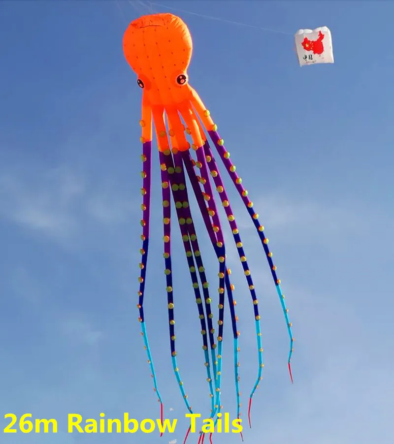 free shipping large octopus kite pendant ripstop nylon fabric alien inflatable 3d kite buggy kitesurf board kite outdoor toys