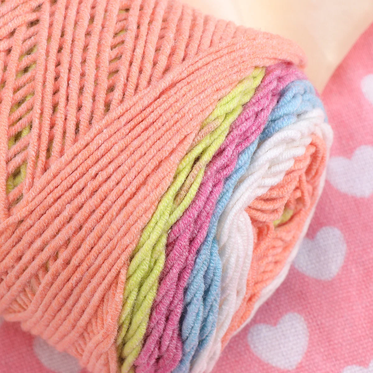 

1 Roll Rainbow Colorful Knitting Yarn Premium Cotton Acrylic Blend Anti-Pilling Soft Thick Hand Crochet Wool For Scarf Hat