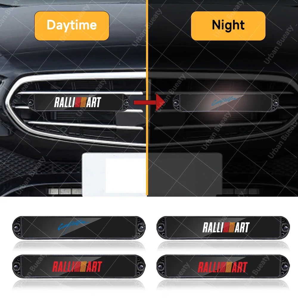 

12V Car External Front Grille Trim Emblem Luminous LED Lights Badge For Mitsubishi Outlander Pajero Proudia Raider Ralliart RVR
