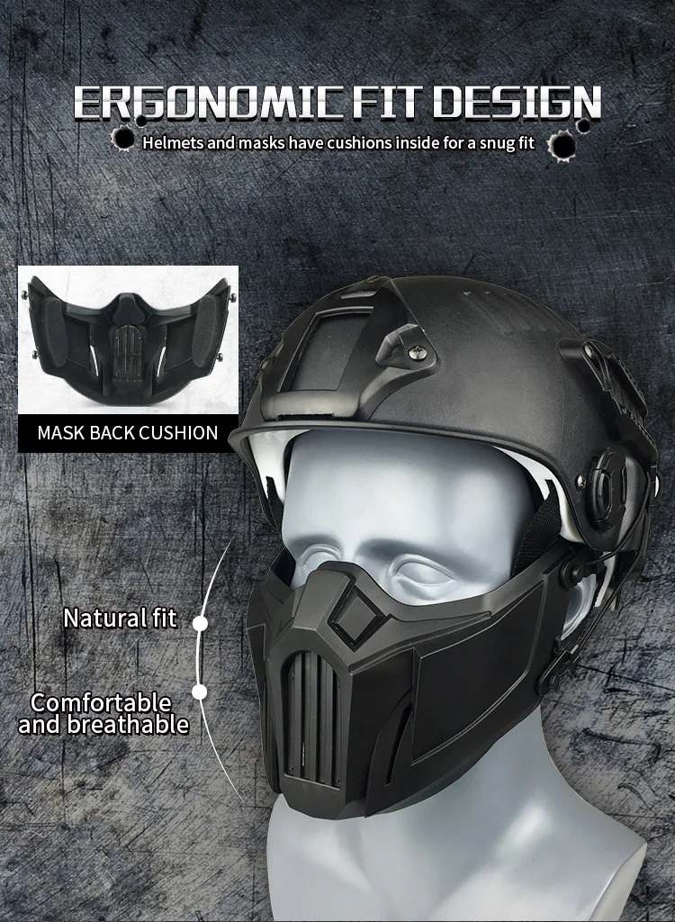 REikirc taktische halb gesicht airsoft maske verstellbar cs cosplay halloween militär masken – Detail 6