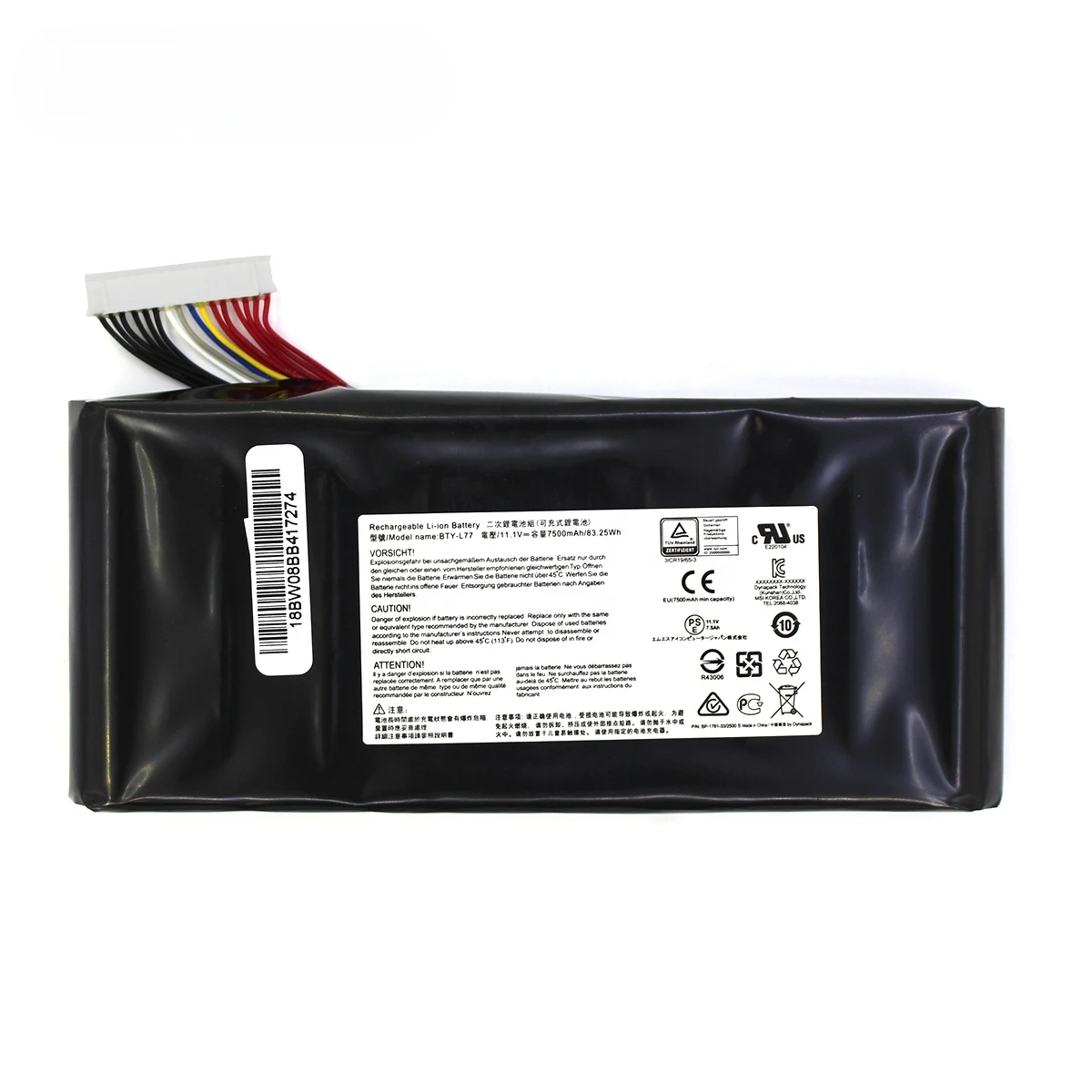 

New BTY-L77 Laptop Battery 11.1V 83.25WH For GT72VR GT72 MS-1781 MS-1783 Battery