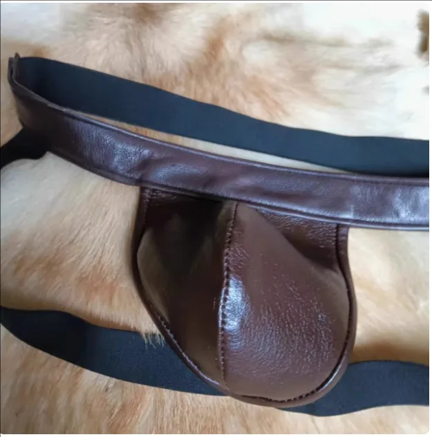 ملابس داخلية للرجال بسحاب فاخر على شكل حرف T من الخلف، سراويل داخلية مثيرة من جلد البولي يوريثان الأسود الناعم للرجال #1