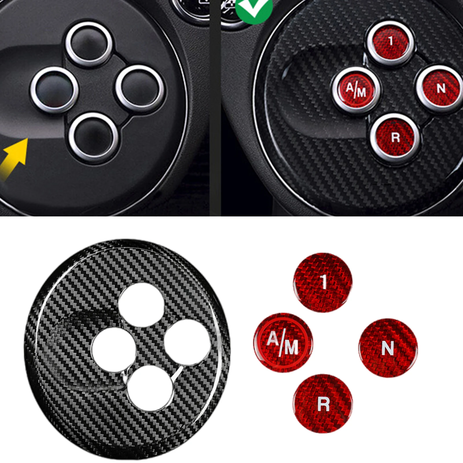 

Внутренняя консоль, панель переключения передач, декоративная наклейка для Fiat Abarth 595 695 2012-2023