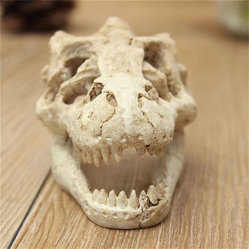 Resin Crocodile Skull Terrarium Reptile Fish Tank Ornament Aquarium Decoration