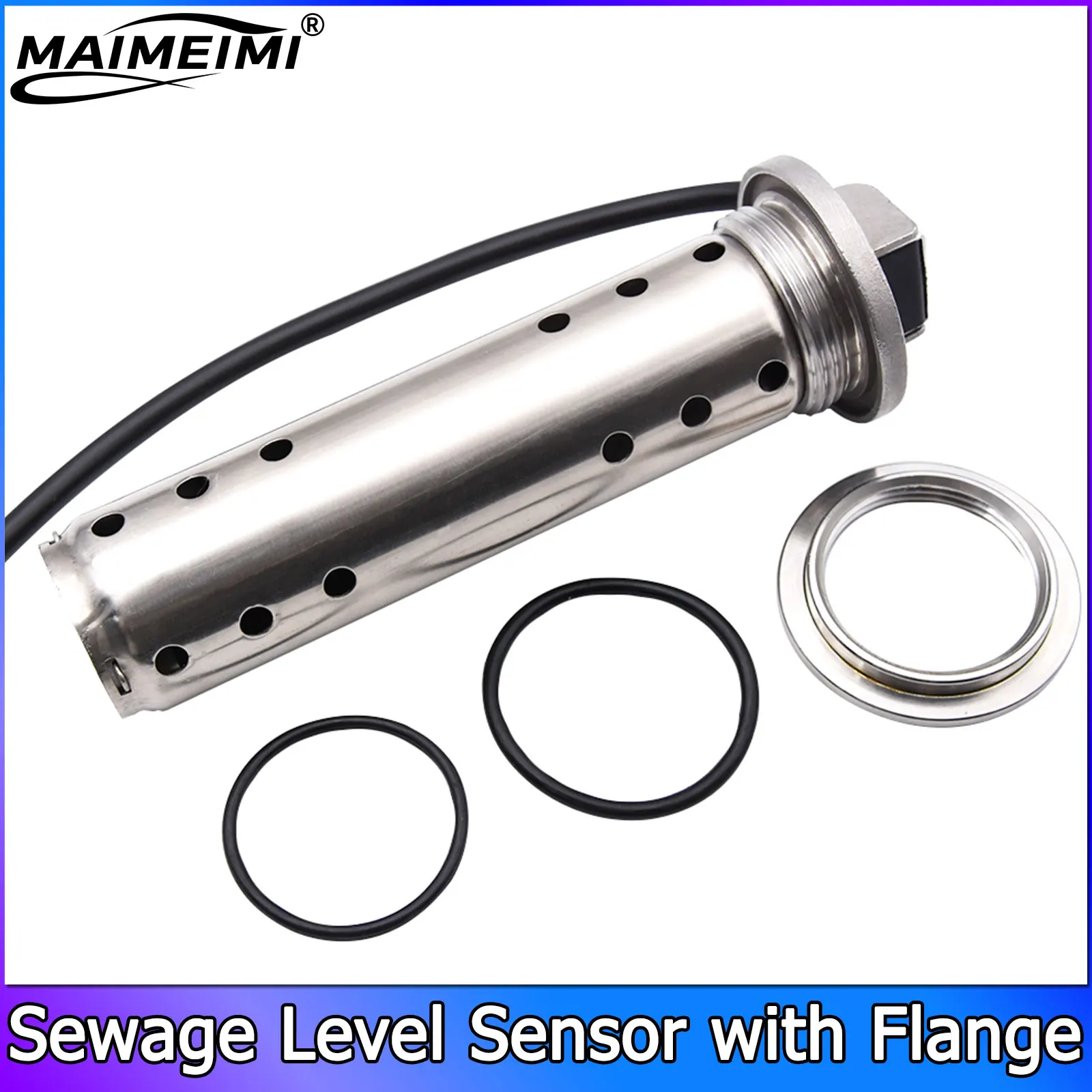 

Sewage Level Gauge Sensor with Flange Water Meter Flange Magnetic Flow Sensor for Sewage Liquid Water Level Indicator 0-190 Ohm