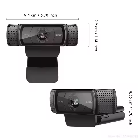 Webcam Logitech C920e HD Pro para Vídeo Chamada e Gravação em Widescreen, USB, Câmera Web Inteligente 1080p para Computador, Versão Atualizada C920 CMOS