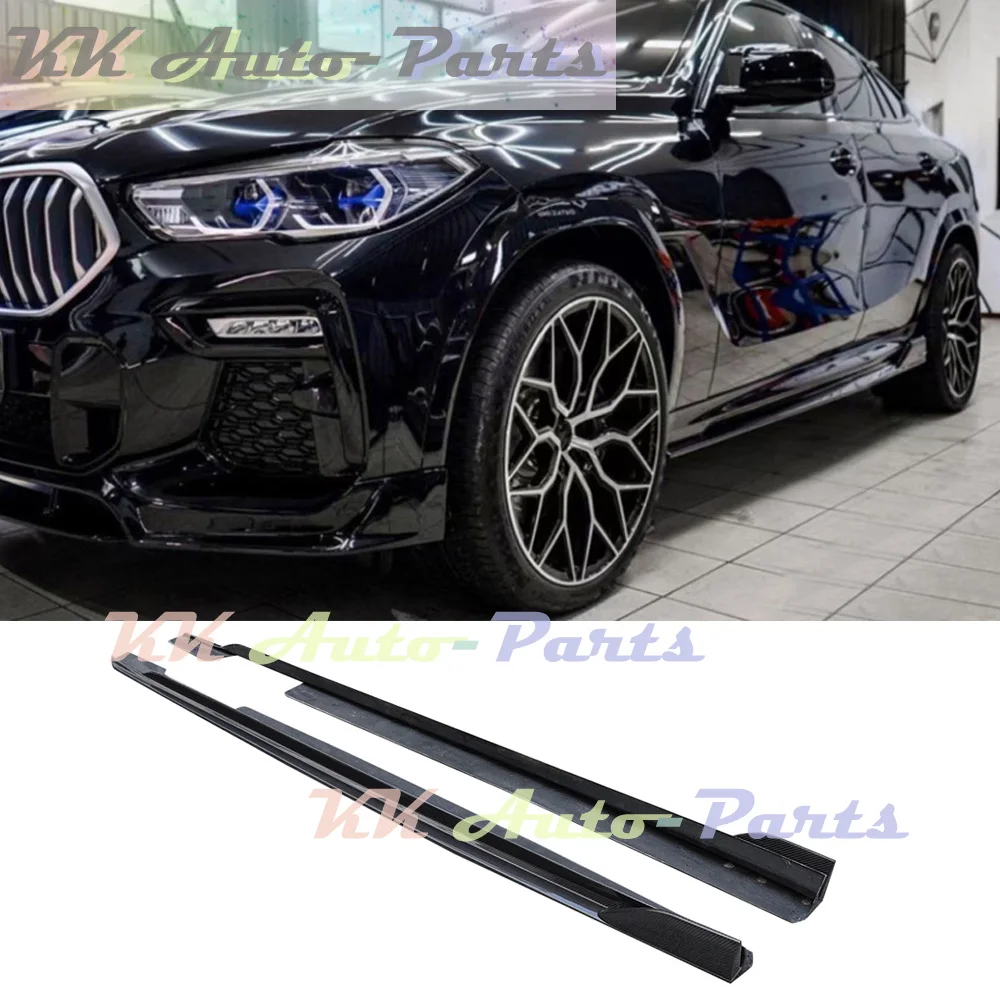 

Real Carbon Fiber Side Skirts Extension Lip Apron For BMW X6 G06 M Sport 2020-2021 Auto Tuning