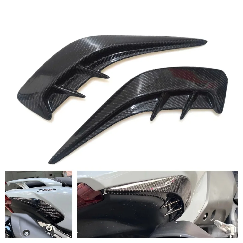 

For Yamaha TMAX560 2023 2024 2025 100% Motorcycle Carbon fiber modified rear wind blade decorative strip decorative sticker