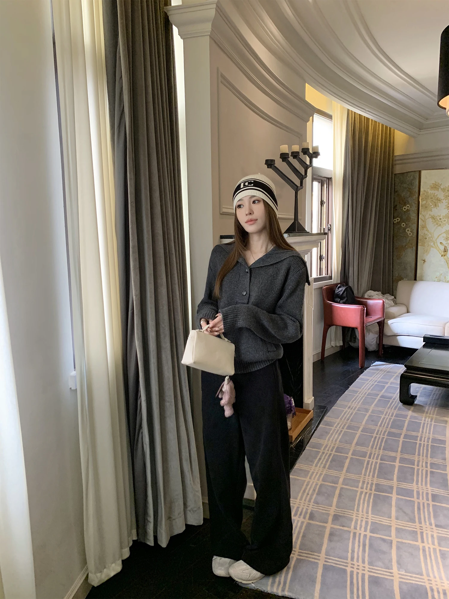 

Брюки женские повседневные из белого вельвета с высокой талией, на флисовой подкладке, широкие, осенне-зимние, новые, комфортные, хорошо сидящие