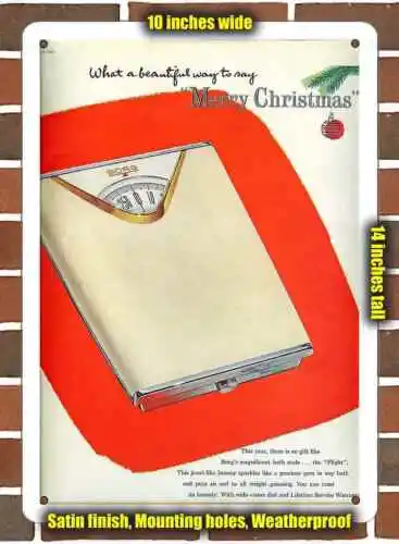 Metal Sign - 1955 Borg Bath Scale for Christmas- 10x14 inches