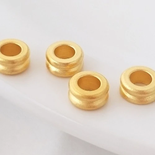 

Vietnam Sand Gold Large Hole Bead Barrier High Quality Double Line Wheel Loose Bead Handmade DIY Bracelet Jewelry Material