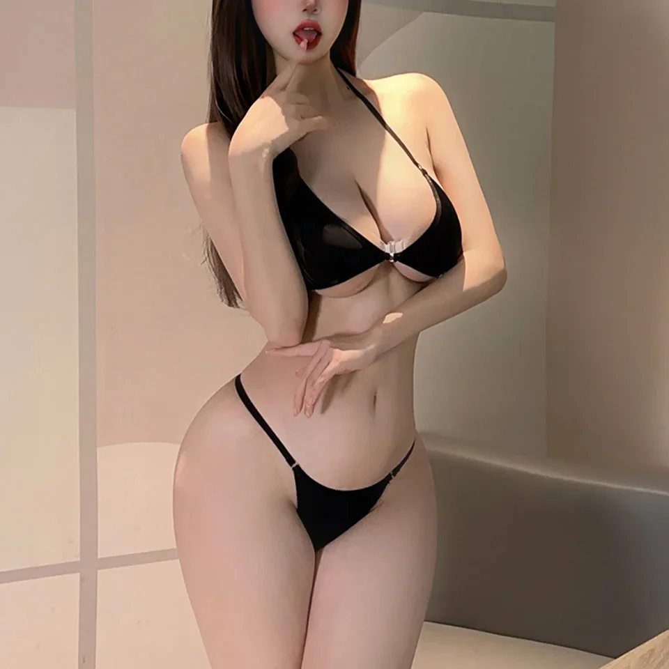 

Sexy Bikinis Set Womens Pure Desire Style Bikini Sexy V-neck Straps Hollow Swimsuit Sexy Suit Bathing Suit Beachwear Swimwear