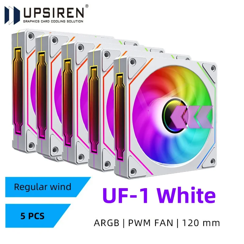 UPSIREN UF-1 PRISM 4 PRO Computerchassisventilator 12 cm ARGB 4-pins PWM Stille koelventilator 12 V Groot luchtvolume 45,2 CFM/600-1500 RPM
