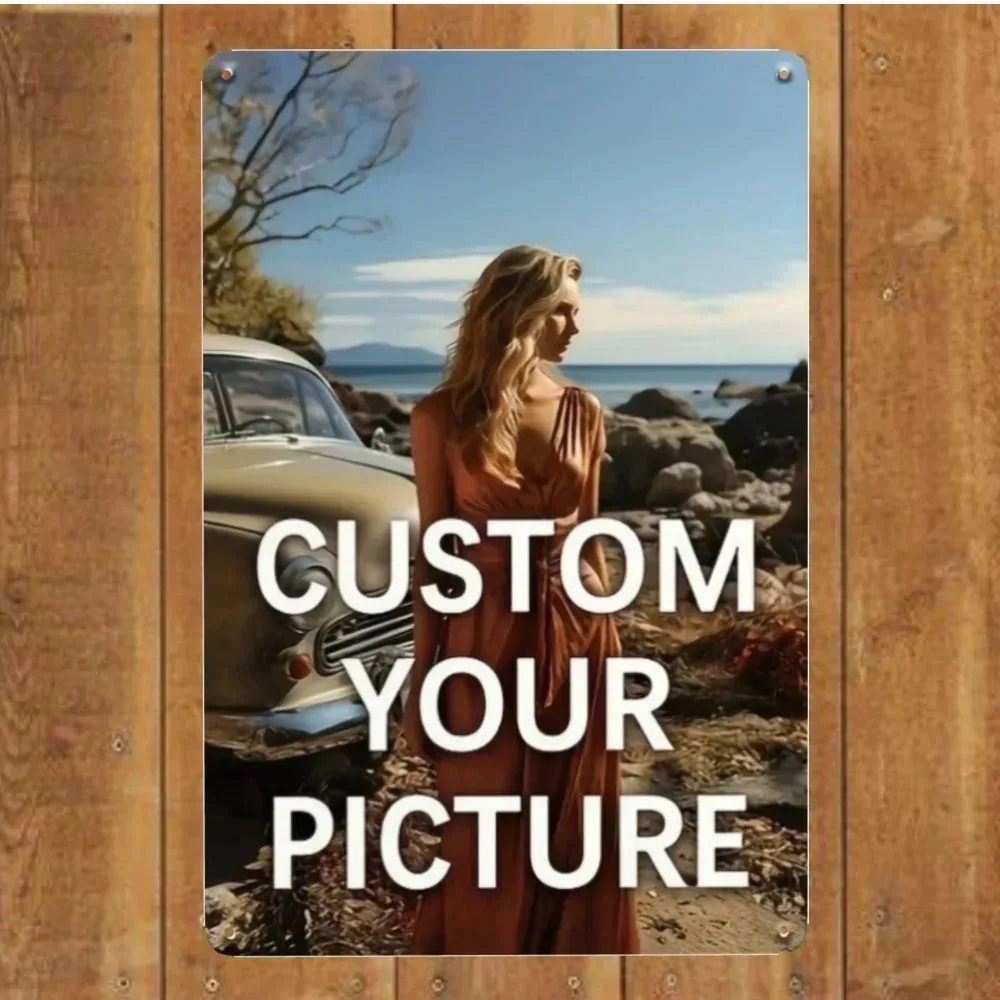 8×12 Inch Customizable Metal Tin Plaque with Smooth Round Edge Pre-drilled Holes, Personalized Photo Multi Purpose Waterproof Wa