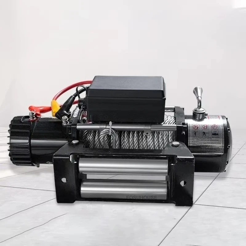 1pcs Electric 12V off-road vehicle self-rescue winch machine 24v electric hoist vehicle winch small crane