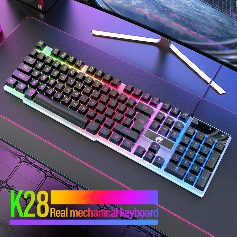 Computer tastatur wasserdicht tragbare Gaming-Tastatur Hintergrund beleuchtung Ergonomie bunte Tastatur Computer zubehör Tasten USB