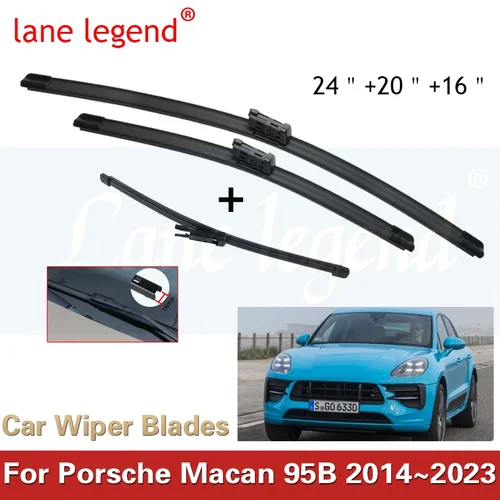Imagen 1 del producto Para Porsche Macan 95B 2014 ~ 2023 limpiaparabrisas delantero trasero ventana parabrisas cepillos cortador limpieza arandelas Accesorios